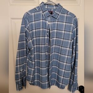 Mens Untuckit Blue Flannel Large